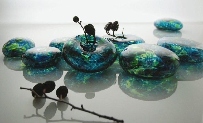 Galets verre ghislene Jolivet